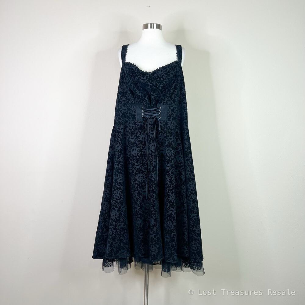 Torrid | Disney Nightmare Before Christmas Jack Skellington Midi Dress Plus Size - Picture 2 of 9